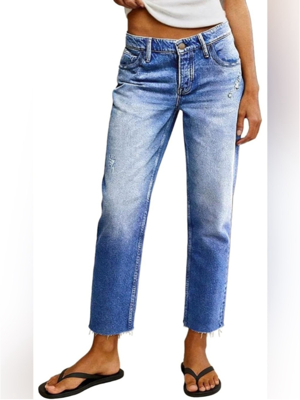 Flamingals Women's Denim Capri Jeans for Women Mid Rise Skinny Capri Pants M